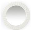 DRW Specchio da parete rotondo in legno bianco 80x80x4 cm