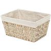 Compactor Fiesta Cesta, Collezione Nature, Taglia M, Rettangolare, Rattan con Rivestimento in Cotone, 38.5x28.5x20.5(h) cm, Colore Naturale