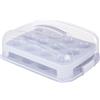 Relaxdays Contenitore Porta Muffin con Coperchio Trasparente, 24 Cupcake, Plastica, 16x37,5x28,5 cm, Grigio