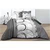 Le linge de Jules Parure da Letto, in Cotone, 160 x 200 cm, Colore: Grigio