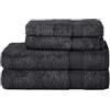 Komfortec Set di 4 Asciugamani 100% Cotone | 2 Asciugamani Bagno 70x140 cm e 2 Asciugamani Ospite 50x100 cm, Set Asciugamani Morbidi e Assorbenti, Nero