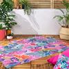 furn. Psychedelic Jungle Tappeto - Interno/Esterno Tropicale Floreale Lavabile Resistente Alle Intemperie Leggero Tappeto (Rosa - 120x170cm)