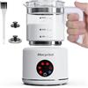 Morpilot Montalatte Elettrico, Morpilot Milk Frother in Vetro, Bello da Vedere, 6 in 1 Funzione, Capacità 250ml Cappuccino o 500 ml Latte Caldo, Design Diviso, Bianco