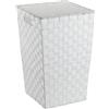 Wenko 22277100 - Cesto portabiancheria in plastica Adria Square, 33,0 x 33,0 x 52,2 cm, Plastica, Bianco, 33.0x33.0x52.2 cm