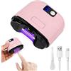 LAIVIYA Tagliaunghie Elettrico, 2 in 1 per UnghieTagliaunghie Automatico di Sicurezza con 3 Livelli di Velocità Portatile con Luce LED e 360° Lucidante Intelligente RicaricaType-C Basso Rumore(Rosa)