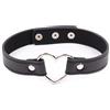BONDAGERIE® Collarino Choker con cuore in acciaio, in ecopelle, per donna uomo