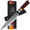 F FANTECK FANTECK Coltello Damasco, Coltello Cucina Professionali Lama Alto Carbonio 16cm VG10 Acciaio Inossidabile Coltello da Chef Manico Ergonomico Antiscivolo, Confezione Regalo
