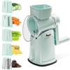 dellyy Tagliaverdure Manuale Multifunzionale, 5 Set di Lame Intercambiabili, Grattugia Formaggio e Verdure, Affetta Patate e Carote, Taglia Verdure Julienne, Utile per Cucina, Preparazione (Verde)