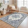 GENIMO - Tappeto Vintage 80x150cm - Antiscivolo, Lavabile, Con Pelo Corto - Per Camera da Letto, Sala - Blu Navy