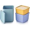 Tupperware Essentials - Contenitori quadrati impilabili, resistenti e riutilizzabili, per mantenere gli alimenti freschi, facili da impilare, contenitori per il pranzo portatili, coperchio ermetico,