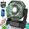 Multper Ventilatore da Campeggio con Luce LED, 4 Velocità 10000mAh Ventilatore Portatile USB Ricaricabile con Telecomando e Gancio, Ventilátore da Tavolo Silenzioso per Casa, Ufficio, Viaggi, Picnic