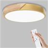 Yexati Plafoniera a LED con Temperatura di colore Regolabile,32W 3000K/4000K/6000K 3200LM, IP54, Plafoniera Led Soffitto Moderna in Legno Con telecomando,Adatto a Soggiorno,Camera da letto, Dorato