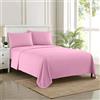 Sweet Home Collection Set di Biancheria da Letto di Lusso con Lenzuolo con Angoli, 2 federe, in Microfibra, Rosa, Completo