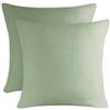 Blumtal Federe in Mussola 80x80 cm Set da 2 - 100% Cotone, Certificato Oeko-TEX, Morbide e Lavabili in Lavatrice, Verde Estate
