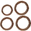 DBAILY 4pcs Corona Decorativa in Vimini Scortecciato, Ghirlanda in Rattan Naturale Essiccato per Porta Fai da Te, Decorazione da Tavolo (10cm 15cm 20cm 25cm)