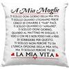 Vulfire Federa per cuscino Moglie Speciale, Idea Regalo di Compleanno Originale, Frasi D'amore, Arredamento Casa Divano Letto - senza Imbottitura (40_x_40_cm, A mia Moglie)