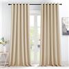 KGORGE Tende Termiche Isolanti Soggiorno Moderne 2 Pezzi L 200 x A 245 CM Tenda Divisoria per Interni con Anelli Oscurante Curtains Camera da letto, Beige