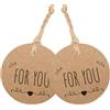 G2PLUS Etichette Rotonde in Carta Kraft 100PCS 5X5CM con Spago di Iuta - Per Bomboniere, Regali, Feste (Battesimo, Comunione, Matrimonio)