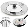 Fouvin Universallock per padelle, coperchio per pentole, coperchio universale in acciaio inossidabile, coperchio per casseruole 24 cm/26/28/30/32 cm di diametro, coperchio in vetro resistente al calore per