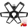 YIQIBRO Lampada da Garage 185W 1 Pezzi, 18500LM 6500K Plafoniera LED Garage Deformabile con 6+1 Pannelli Regolabili, E27/E26 Officina Plafoniera per Magazzino, Ufficio, Cantina, Palestra, Negozio