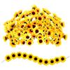 TIANNAIT 100 teste di girasole artificiali, con 1 nastro intrecciato di girasole, 4 cm, fiori artificiali, decorazione per feste, mini fiori di seta, adatti per matrimoni e uffici