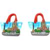 Genérico Barcellona, magnete da frigorifero a forma di borsa, in resina, 6 cm, souvenir da viaggio, confezione da 2 pezzi