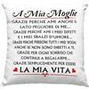 Vulfire Federa per cuscino Moglie Speciale, Idea Regalo di Compleanno Originale, Frasi D'amore, Arredo Casa Divano Letto - senza Imbottitura (40_x_40_cm, A mia Moglie 2)