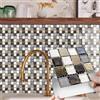 BUYBLIFE Stile Mosaico Adesivi per Piastrelle, 20 Pezzi Retro Piastrelle Adesive per Cucina 10x10cm PVC Autoadesiva Resistente al Calore Impermeabile Vinile Decorazione Della Casa per Bagno