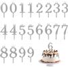 Sinbana 20pz Riutilizzabile Numero Candela Porta Set, Metallo Compleanno Torta Cime Portante con Numeri 0-9 per Anniversario Matrimonio Festa Decorazione Forniture Accessori (Argento-Tono)