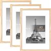 upsimples Confezione da 3 Cornici portafoto, Cornice A3 colore Legno | Con Supporto Orientamento Orizzontale o Verticale, Cornici per Ppuzzle, Parete, Poster, Diploma Universitario