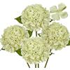 Hollyone Set di 4 ortensia artificiali avorio, Ø 19 cm, fiori come veri per bouquet da sposa, casa, ufficio, hotel, decorazione per feste, centrotavola