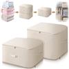 FIVAVA Organizzatore di Auto Compressione Ultra Poco Ingombrante,Sacchi di Stoccaggio Compressibili per Coperte e Abiti,Sacchetto di Viaggio per Compressione (Beige, L+XL)