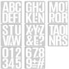 JIUSHIFANG 122 pezzi/16 fogli adesivi con lettere grandi, 10 cm, autoadesivi, lettere e numeri, impermeabili, per poster, bacheche, classi, esterni, auto (bianco)