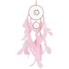 FuninCrea Acchiappasogni con Piuma, Acchiappasogni Fatti a Mano in Macramè per Ragazza, Kit Dream Catcher 3D con Pizzo Intrecciato, Decorazione da Parete Sospesa in Stile Indiano (Rosa-A)