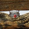 Handmade Mozambico Granato Gemma 925 Argento Sterling Handmade Spinner Anello All Misura