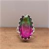 Natale Bi-Tourmaline Gemma 925 Argento Sterling Mano Anello Tutte le Misure