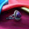 Viola Rame Gemma Pietra Turchese 925 Argento Sterling Fatto a Mano Anello