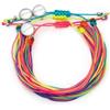 SINGULARU - Pack 3 Braccialetti Neon Rainbow Fruits. Acciaio con Fili Colorati. Chiusura Regolabile con Nodo Scorrevole. Gioielli per Donna