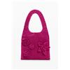 Desigual, borsa crochet fiori, Cotone, Rosso, U