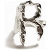 Desigual, Anello lettera R placcato argento Zalio, Nero, L