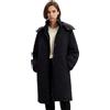 Desigual, Cappotto imbottito maniche sbuffo, Poliammide, Nero, L