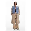 Desigual, Trench ibrido in denim, Marrone, L
