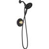 Delta Faucet Albion 14 Series Single-Handle Shower Faucet, Black/Gold Shower Trim Kit with In2ition 2-in-1 Dual Hand Held Shower Head, Matte Black/Champagne Bronze T142855-GZ-I (Valve Not Included)