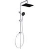 YEAUPE PRO Tapless Kit doccia in acciaio inox cromato | Soffione ABS 30x20cm | 3 modelli di doccia nero| Tubo da 160cm | Asta regolabile, altezza da 65-102cm