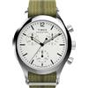 Timex Weekender New England TW2Y15700 - Orologio da uomo, 40 mm, con cronografo e cinturino in tessuto ecologico verde con quadrante bianco