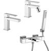 Jacuzzi Set rubinetti lavabo bidet e gruppo vasca termostatico serie Twinkle di Jacuzzi Rubinetteria