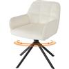 Sweetcrispy Sedia da Pranzo Velluto, Girevole a 360°, Sedie per Cucina, Sedia Camera da Letto Postazione Trucco, Capacità di Carico fino a 120 kg, Poltroncine, Beige