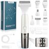 YGVQN【8-in-1 Rasoio Elettrico Donna】Rasoio Intimo 8 Lame, Display Digitale LED, IPX7 Impermeabile, Ricarica USB Rasoio Donna, Per Zone Bikini Ascelle Gambe Viso, Sopracciglia e Naso - Bianco