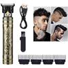 Doukesh Set professionale di tagliacapelli da uomo, con pettini di guida, per barba, da uomo, a forma di T, per parrucchiere, ricaricabile, B