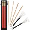 Kulannder Set di Bacchette 5A con 2 Paia di Bacchette Batteria 5A/Spazzole per Batteria Retrattile/Spazzole per Batteria, Ideale per gli Amanti del Jazz